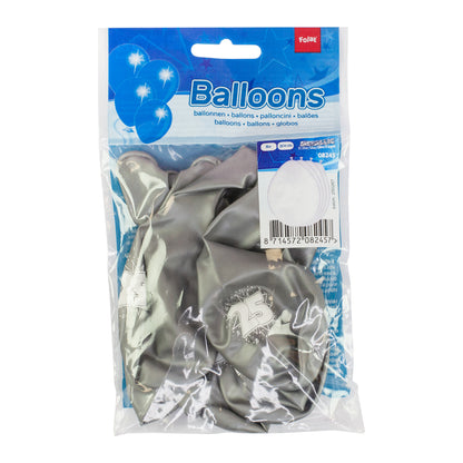 Latex Ballon 25 zur silbernen Hochzeit - 8 Stück