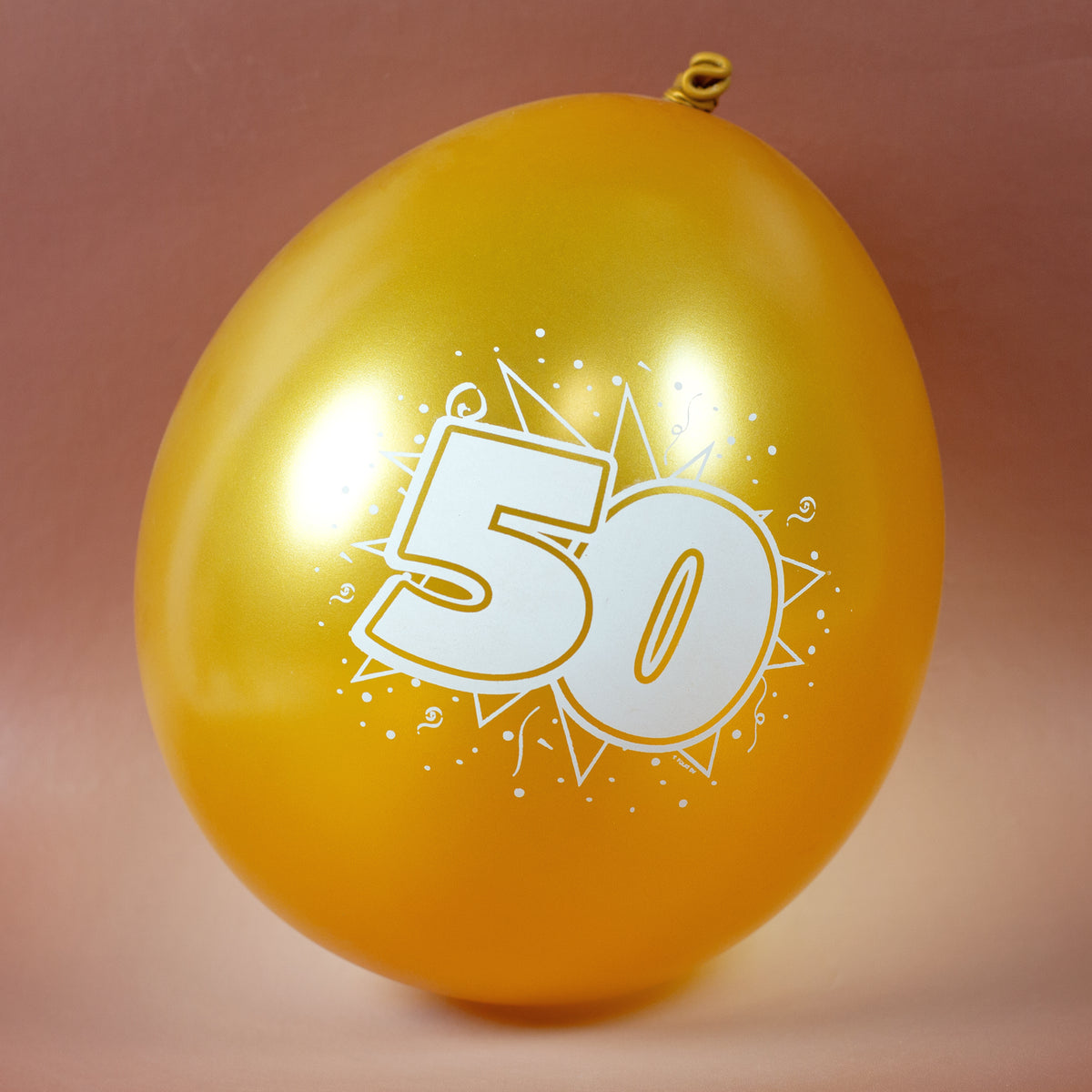 Latex Ballon 50 in Gold zur goldenen Hochzeit - 8 Stück