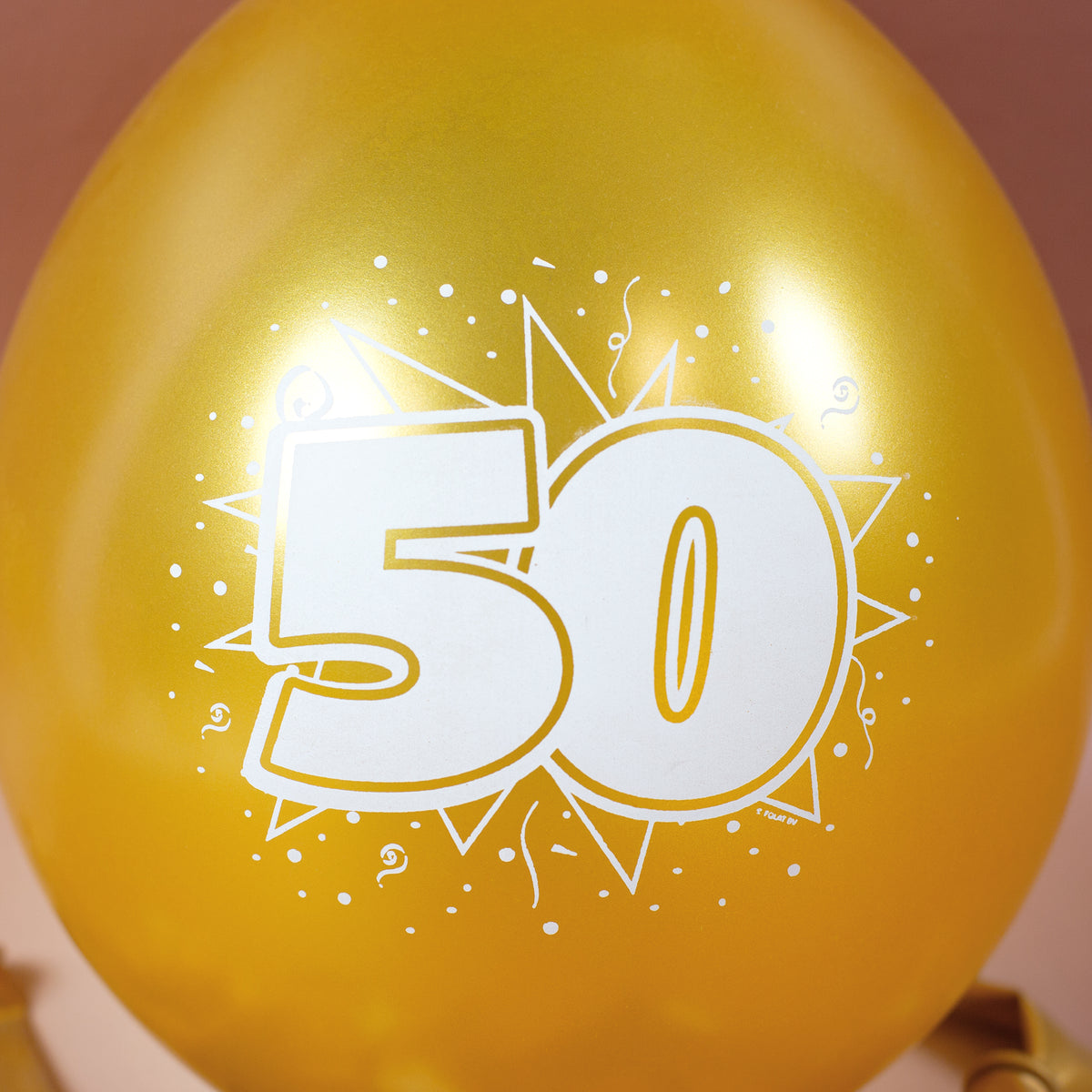 Latex Ballon 50 in Gold zur goldenen Hochzeit - 8 Stück