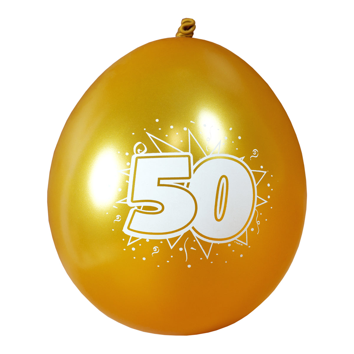 Latex Ballon 50 in Gold zur goldenen Hochzeit - 8 Stück