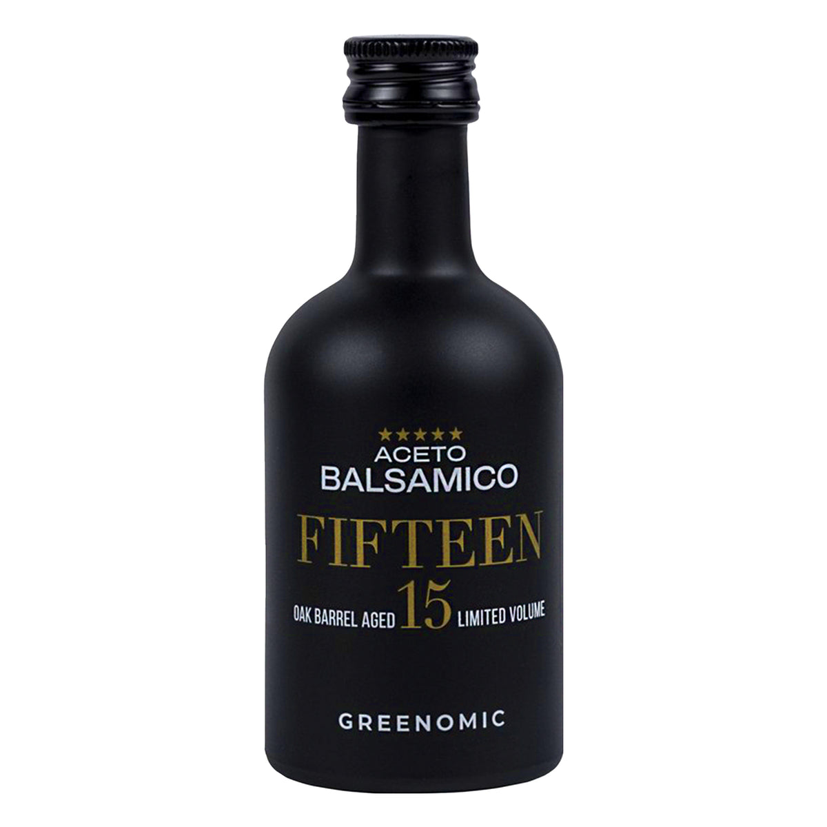 Balsamico Essig Fifteen 100 ml freigestellt auf weißem Hintergrund