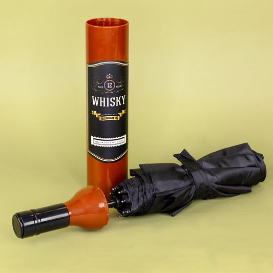 Taschen Regenschirm als Whiskyflasche