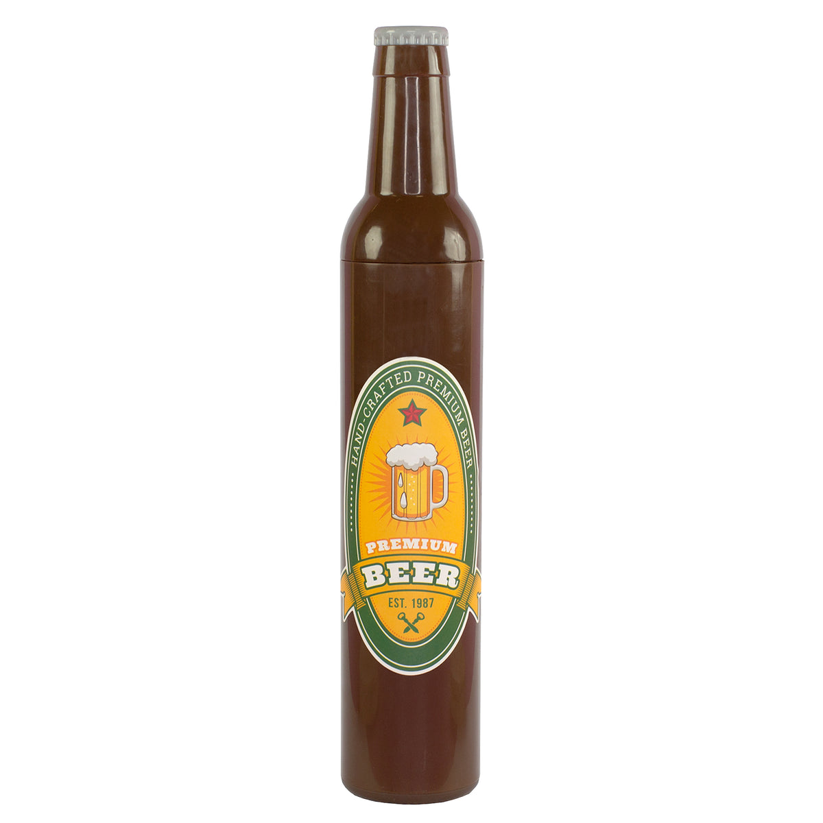 Taschen Regenschirm als Bierflasche