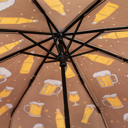 Taschen Regenschirm als Bierflasche