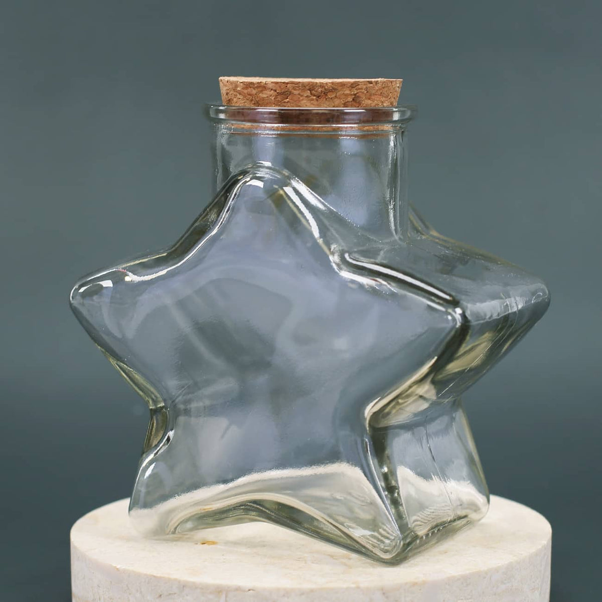 Glasflasche Stern mit Korken