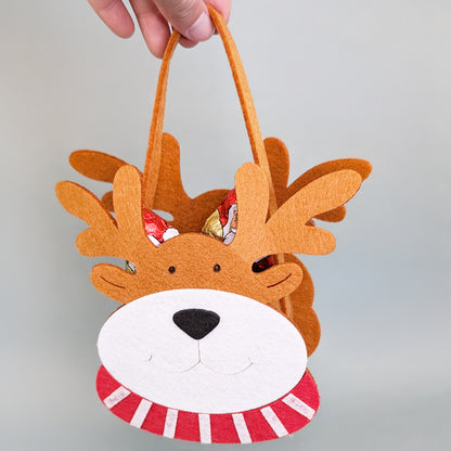 Geschenktüte Weihnachten aus Filz Motiv Rentier mit Schal