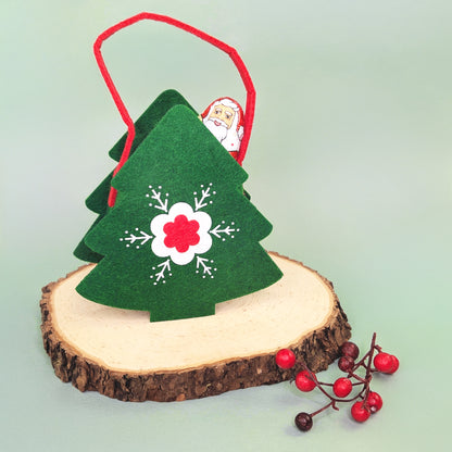 Geschenktüte Weihnachten aus Filz Motiv Tannenbaum mit Tragegriff