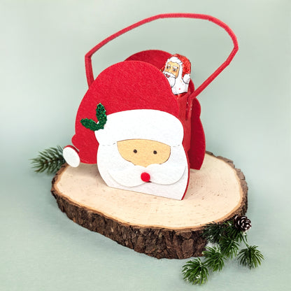 Geschenktüte aus Filz Weihnachten Motiv Weihnachtsmann-Gesicht