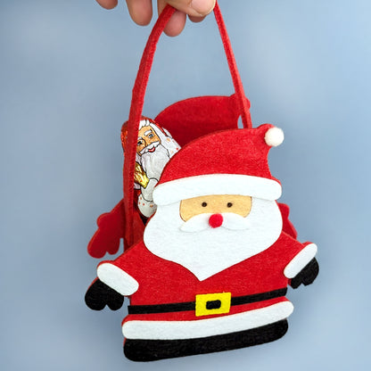 Weihnachts-Geschenktasche aus Filz Motiv Weihnachtsmann mit Gürtel