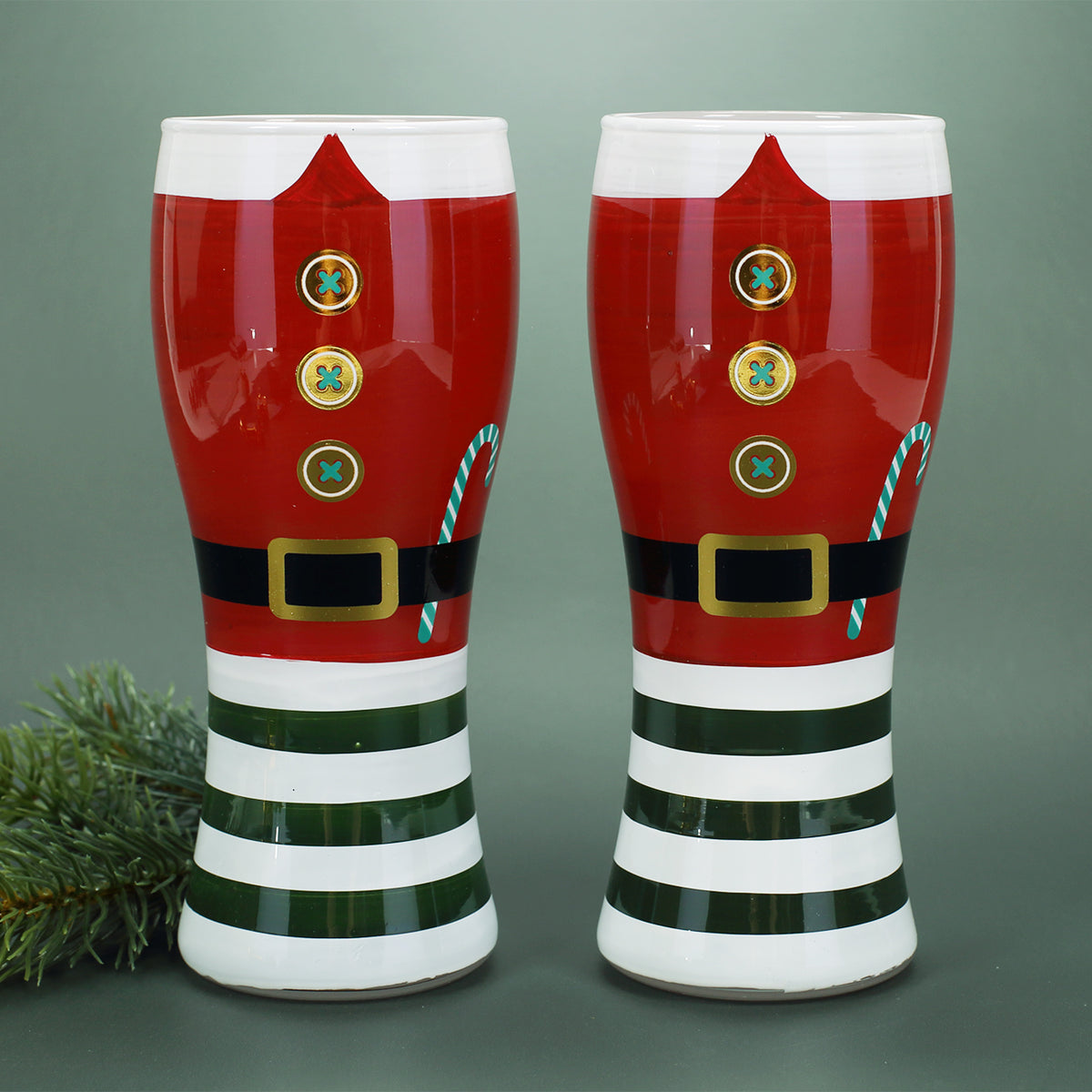 Santa Biergläser im Doppelpack