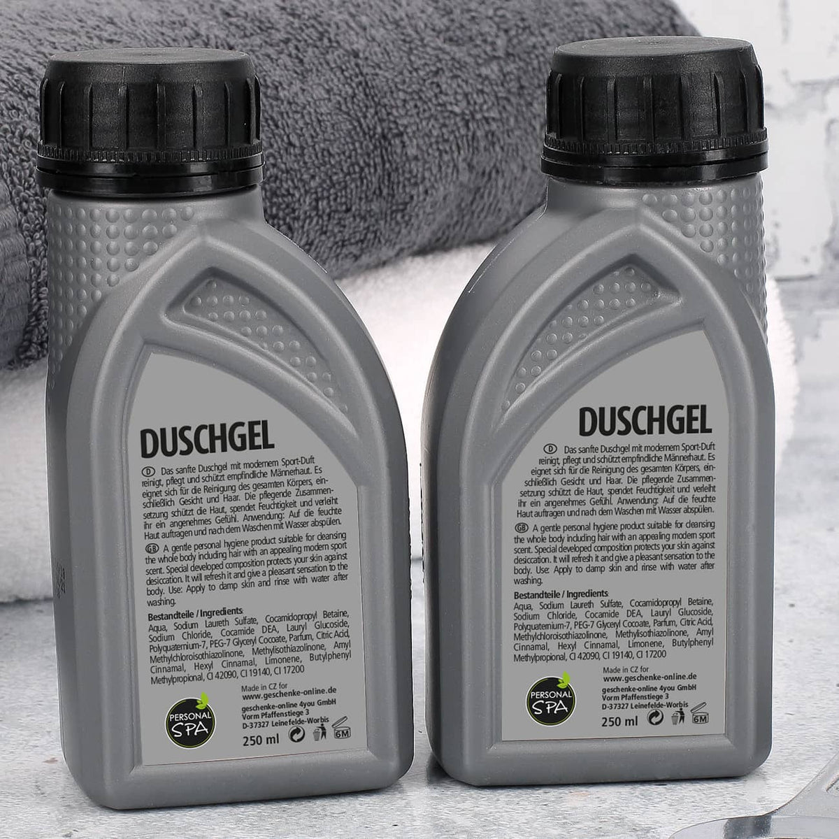 Motoröl Duschgel mit Ihrem Wunschnamen