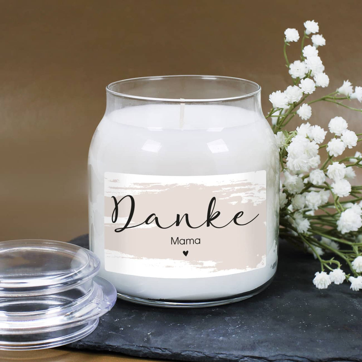 Danke - Duftkerze im Glas mit Ihrem Wunschtext