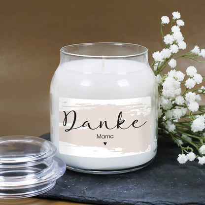 Danke - Duftkerze im Glas mit Ihrem Wunschtext