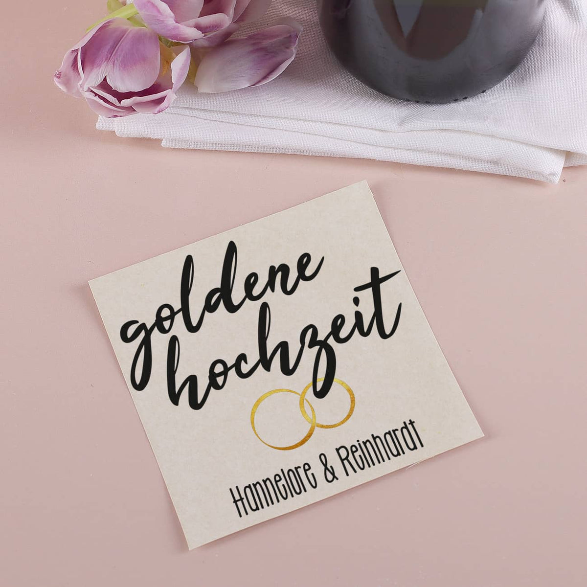 Flaschenetikett zur Goldhochzeit
