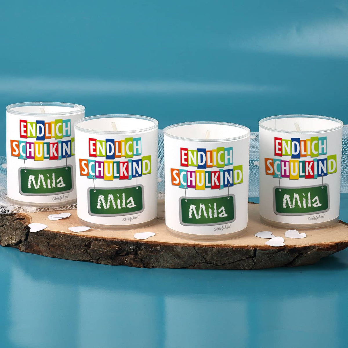 Teelichter Endlich Schulkind 4er Set