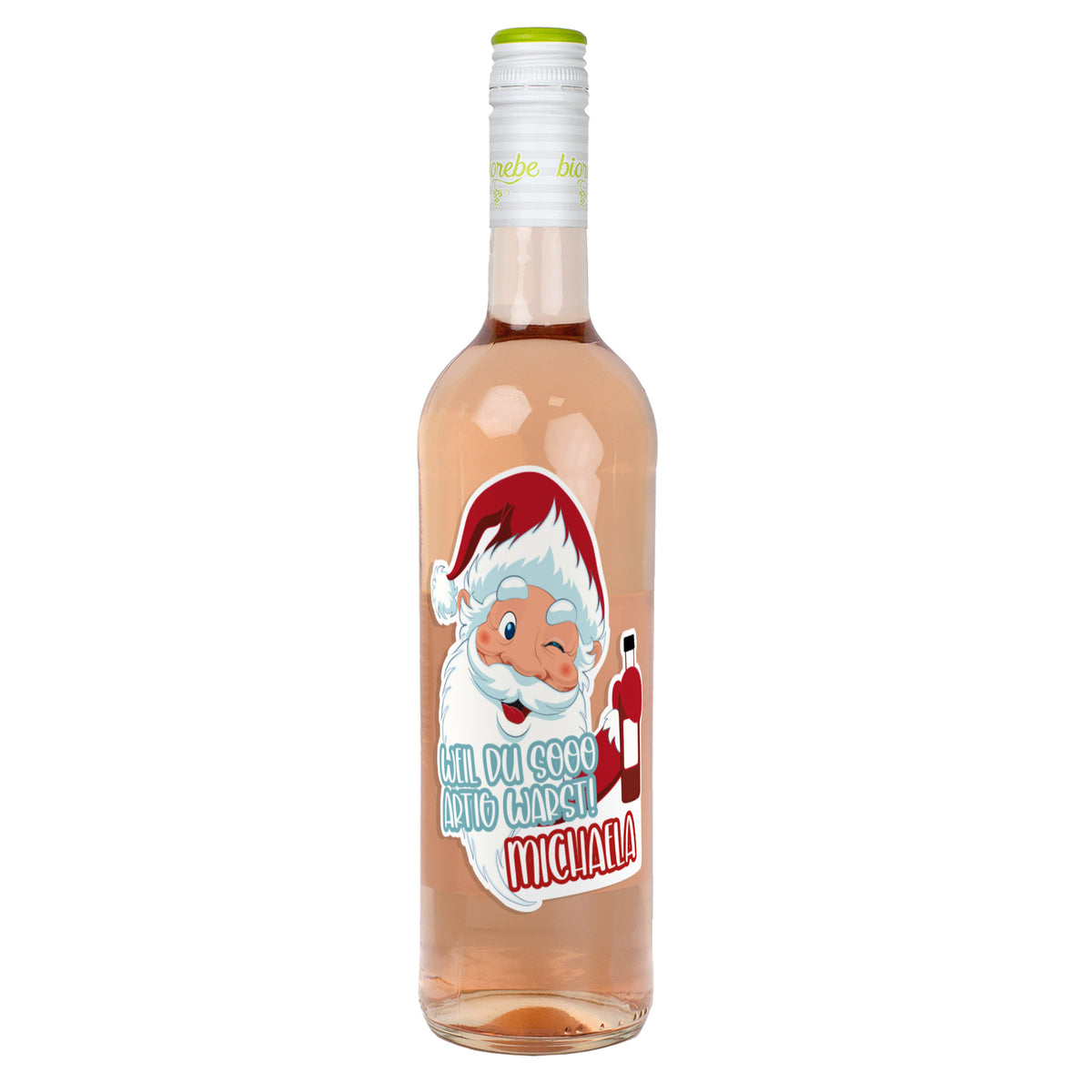Weil du sooo artig warst! - Weinflasche zu Weihnachten mit Namensaufdruck | Biorebe Wein
