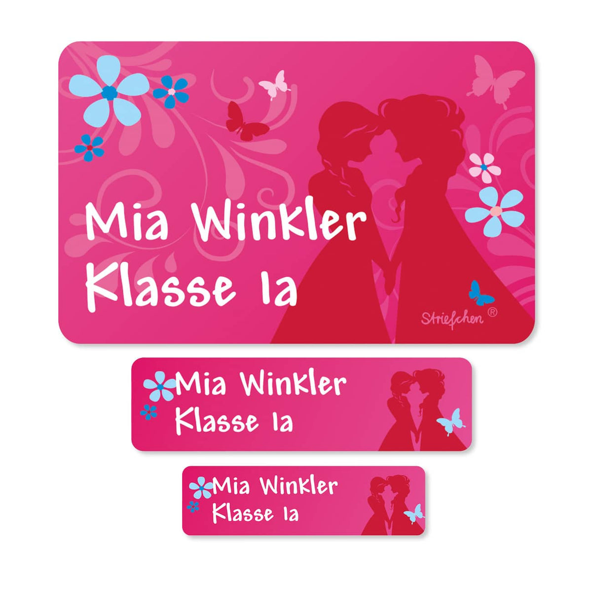 Schulaufkleber Eisprinzessin mit Wunschname