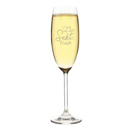Graviertes Sektglas - Let's talk about Sekt - mit Wunschname
