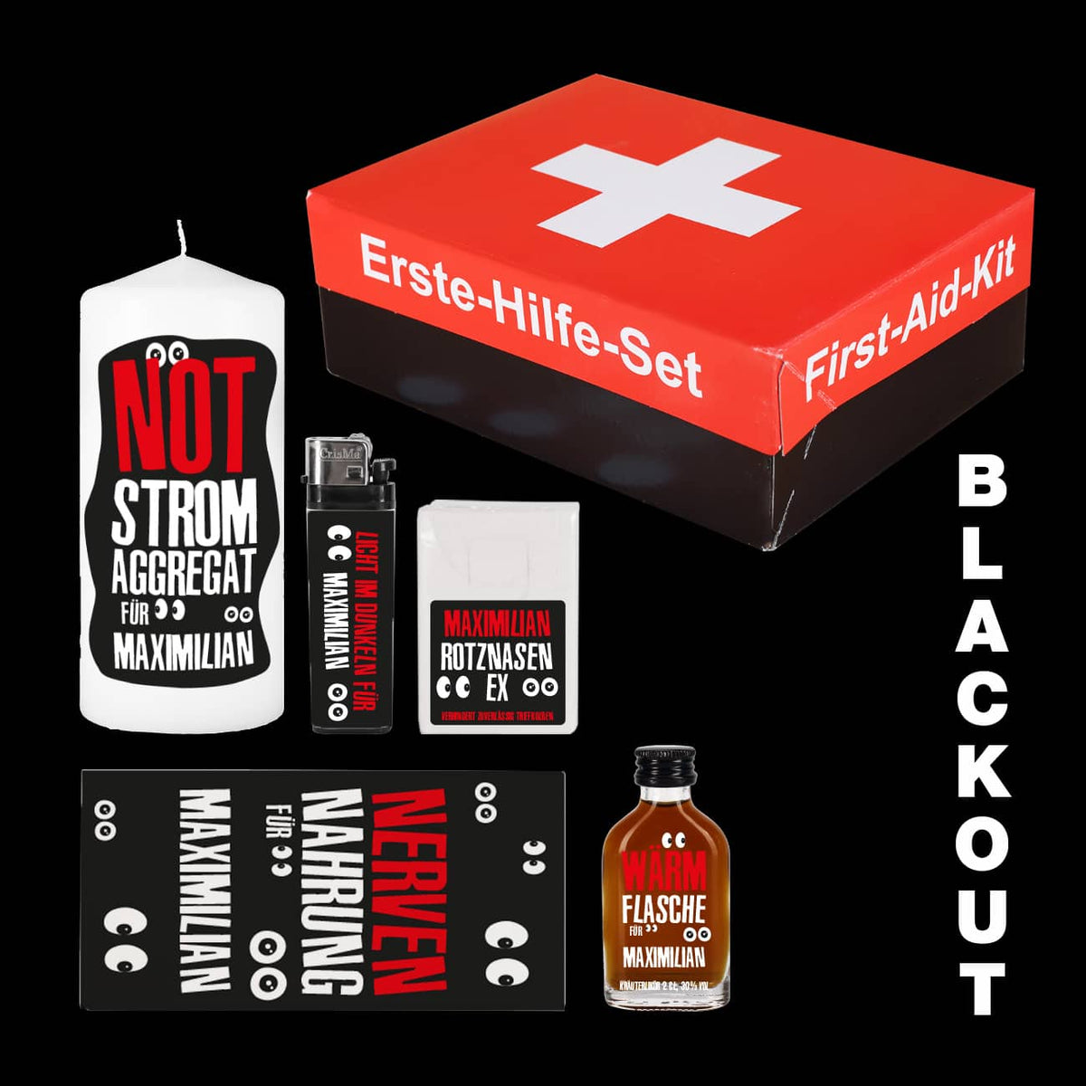 Blackout Notfallbox als lustiges Scherzgeschenk