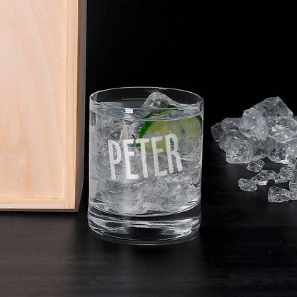 Mit Ihrem Wunschnamen graviertes Gin-Glas