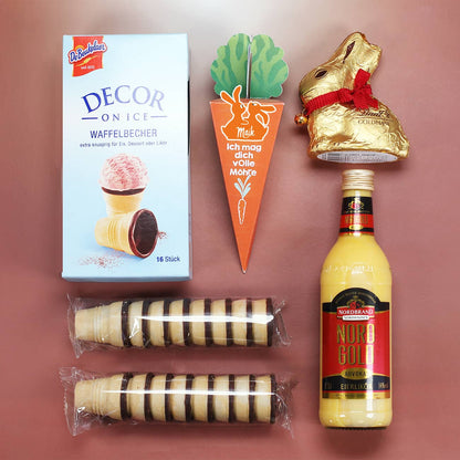 Schmackhafter Inhalt im Geschenkkorb