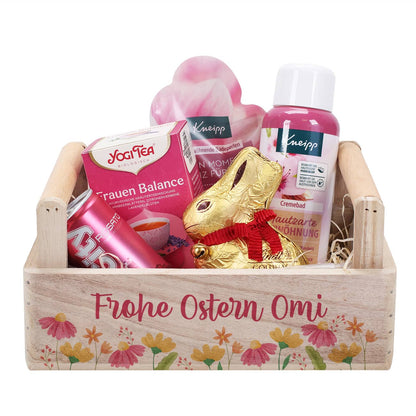 Toller Osterkorb für Frauen mit Text personalisiert