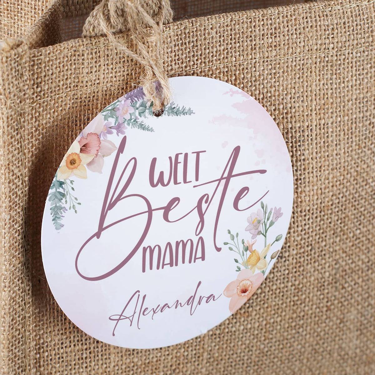 Personalisierter Anhänger "Weltbeste Mama" mit Name nach Wunsch