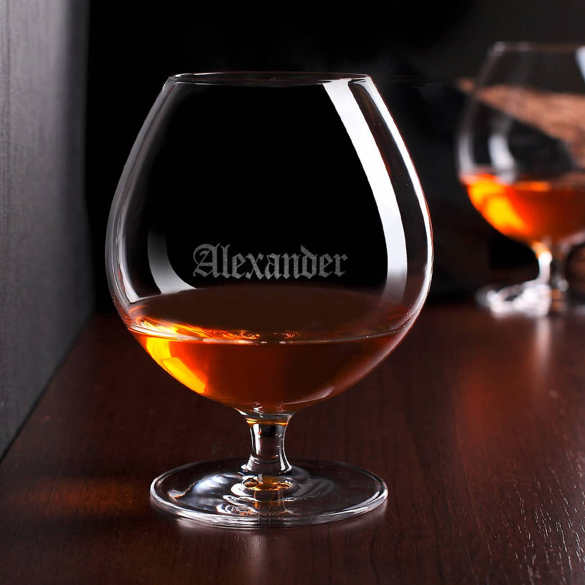 Namensgravur auf Glas