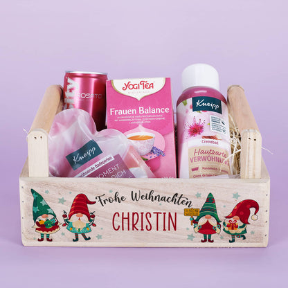 Geschenkkorb mit Wichtelmotiv und Füllung