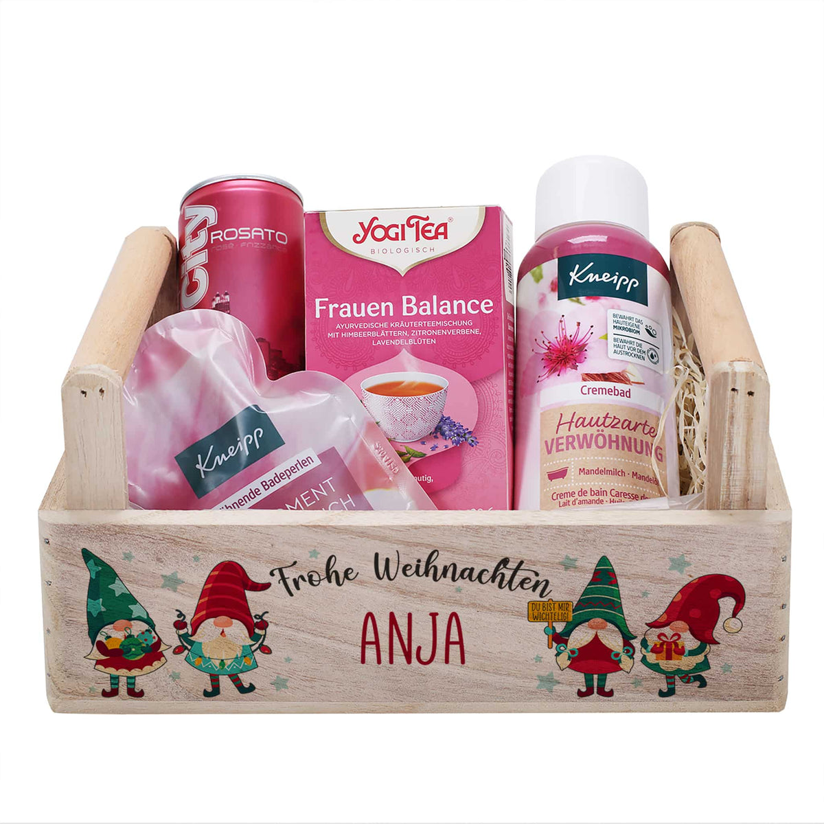 Geschenkkorb mit Wichtelmotiv und Füllung