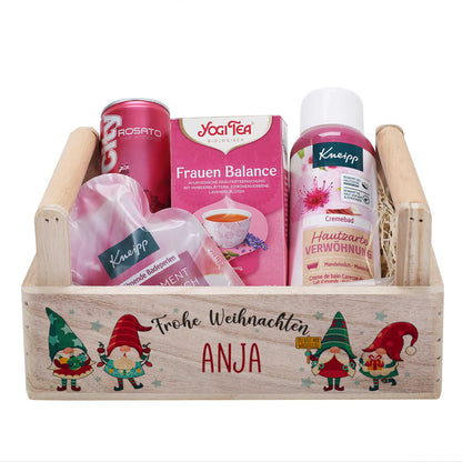 Geschenkkorb mit Wichtelmotiv und Füllung