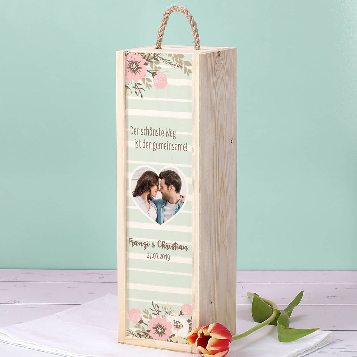 BREE Wein in bedruckter Geschenkverpackung zur Hochzeit