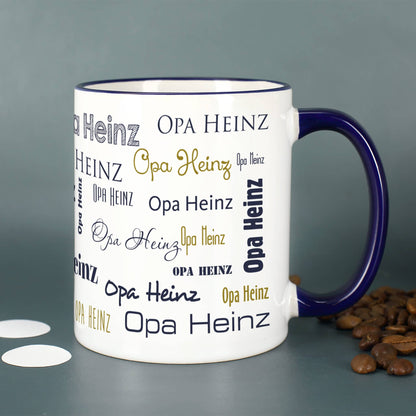 Tasse mit Name rundum bedruckt