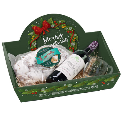Gefüllter Geschenkkorb zu Weihnachten