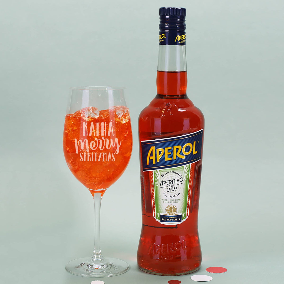 Graviertes Glas & Flasche Aperol