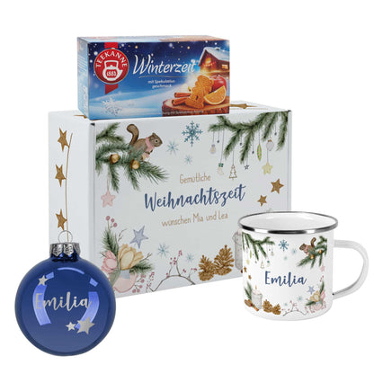 Personalisierte Geschenkbox zu Weihnachten oder Nikolaus mit Tee