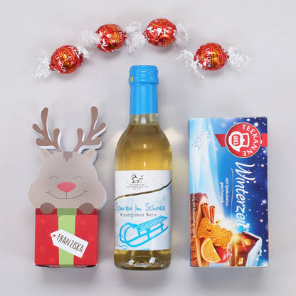 Geschenkset mit Glühwein, Tee und Schokolade zu Weihnachten