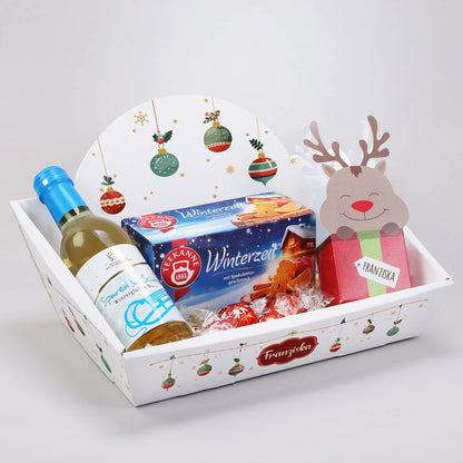 Geschenkset mit Glühwein, Tee und Schokolade zu Weihnachten