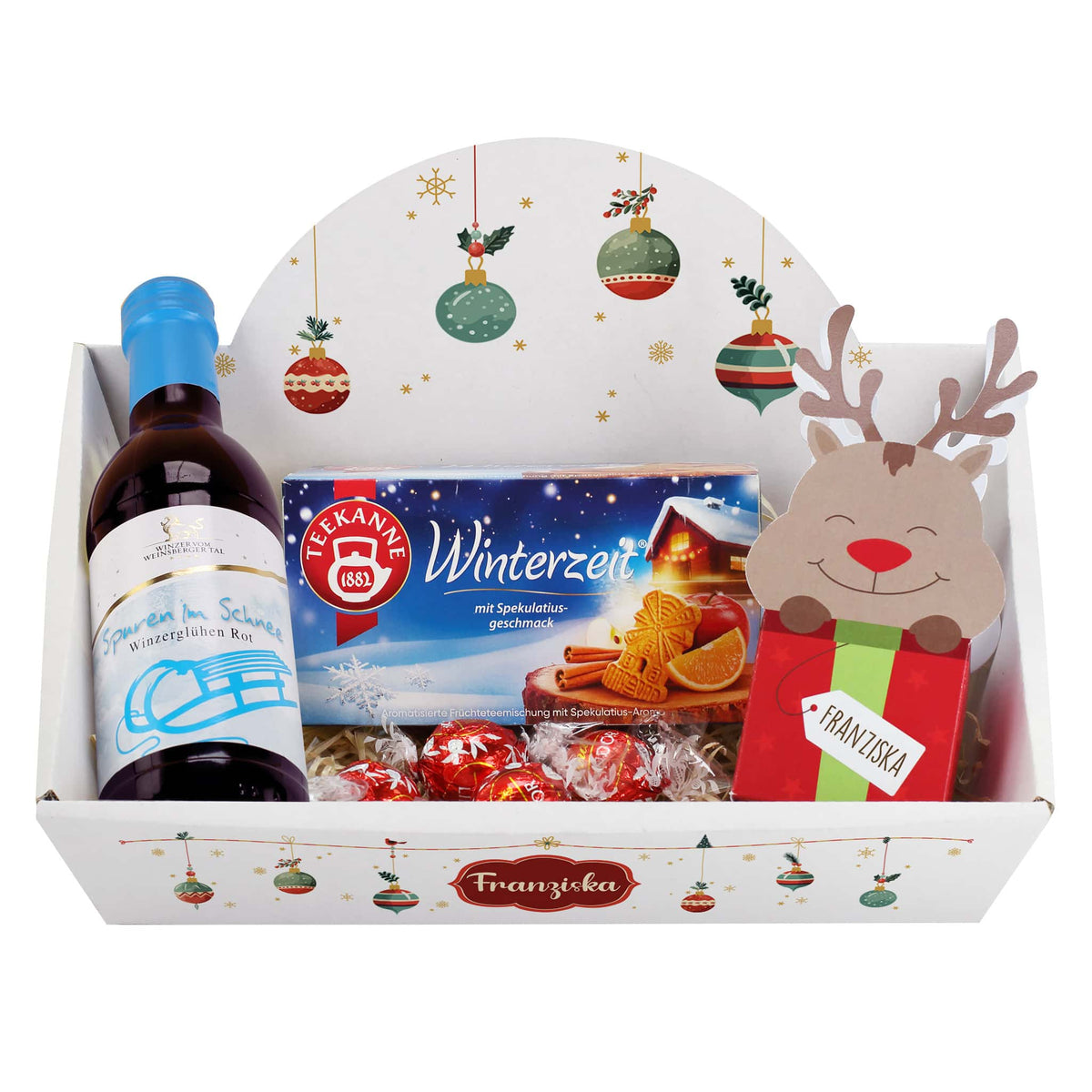 Geschenkset mit Glühwein, Tee und Schokolade zu Weihnachten