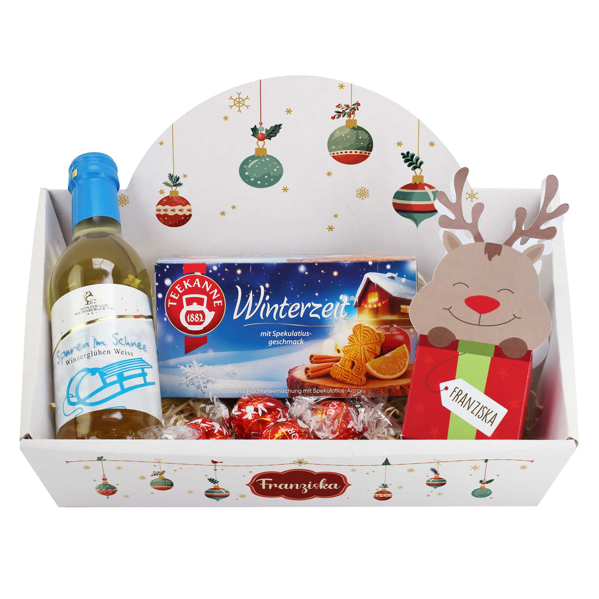 Geschenkset mit Glühwein, Tee und Schokolade zu Weihnachten