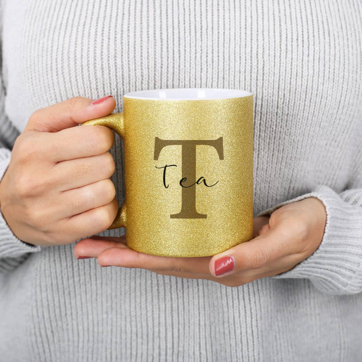 Glitzertasse mit Name personalisiert