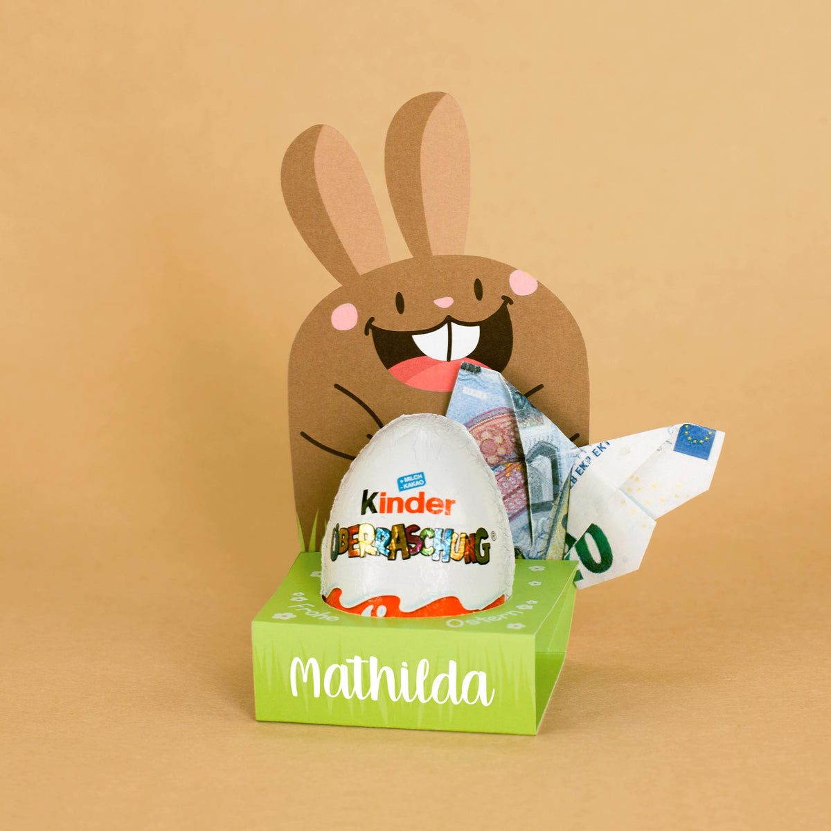 Überraschungsei mit personalisierter Geschenkverpackung zu Ostern | Osterhase "Frohe Ostern"
