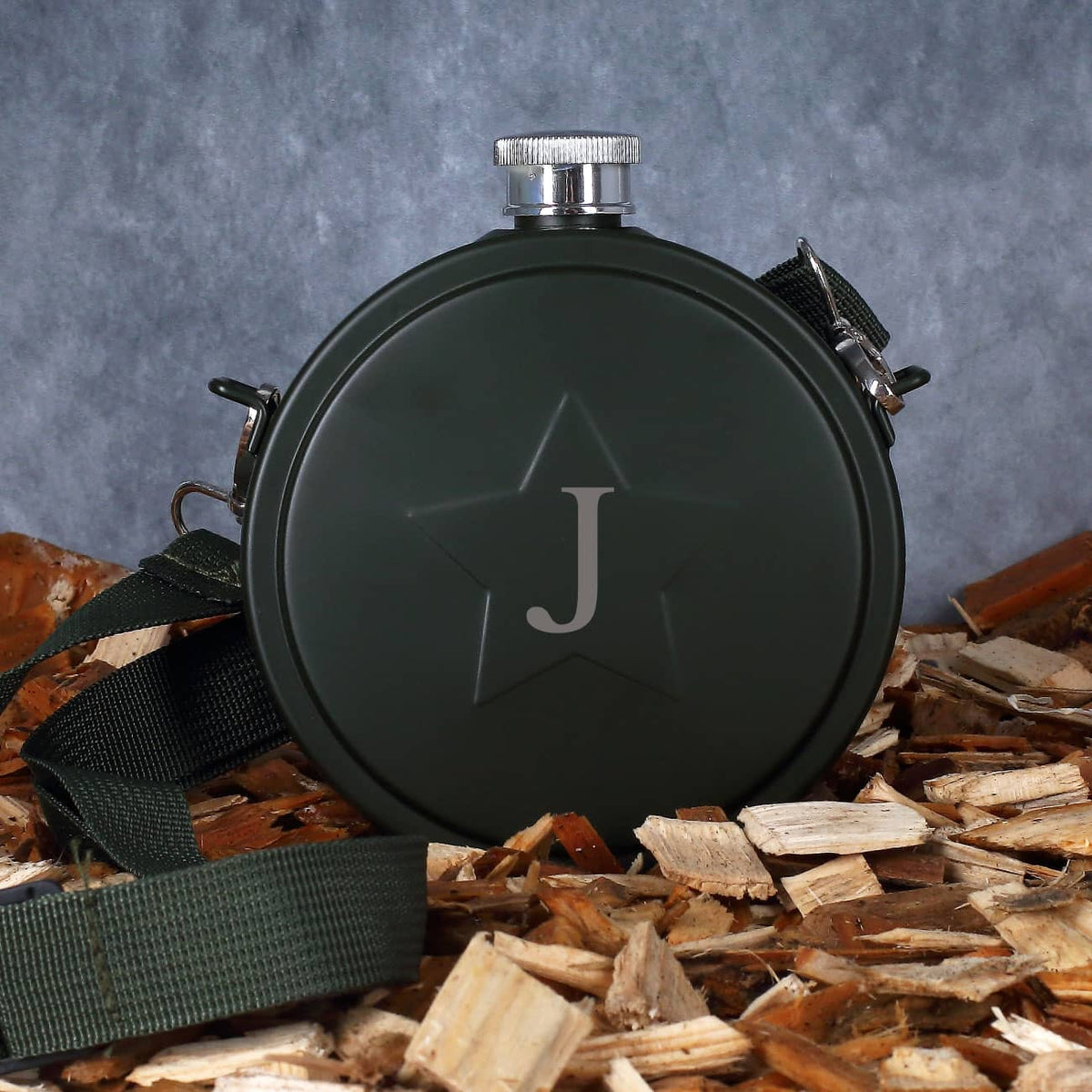 Feldflasche mit Initial 