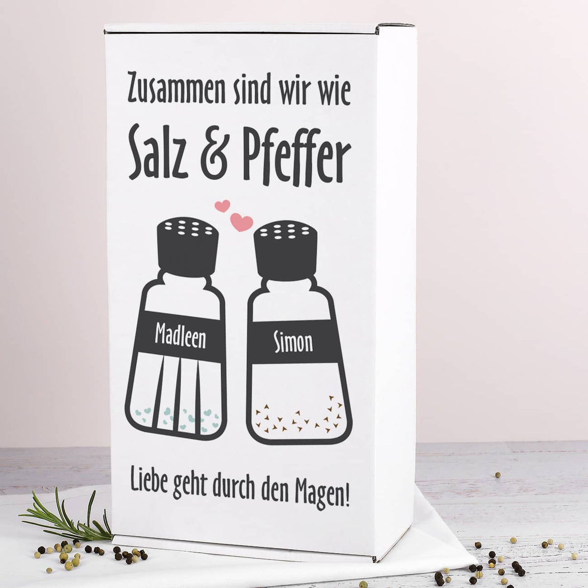Geschenkbox mit Namen und Text personalisiert