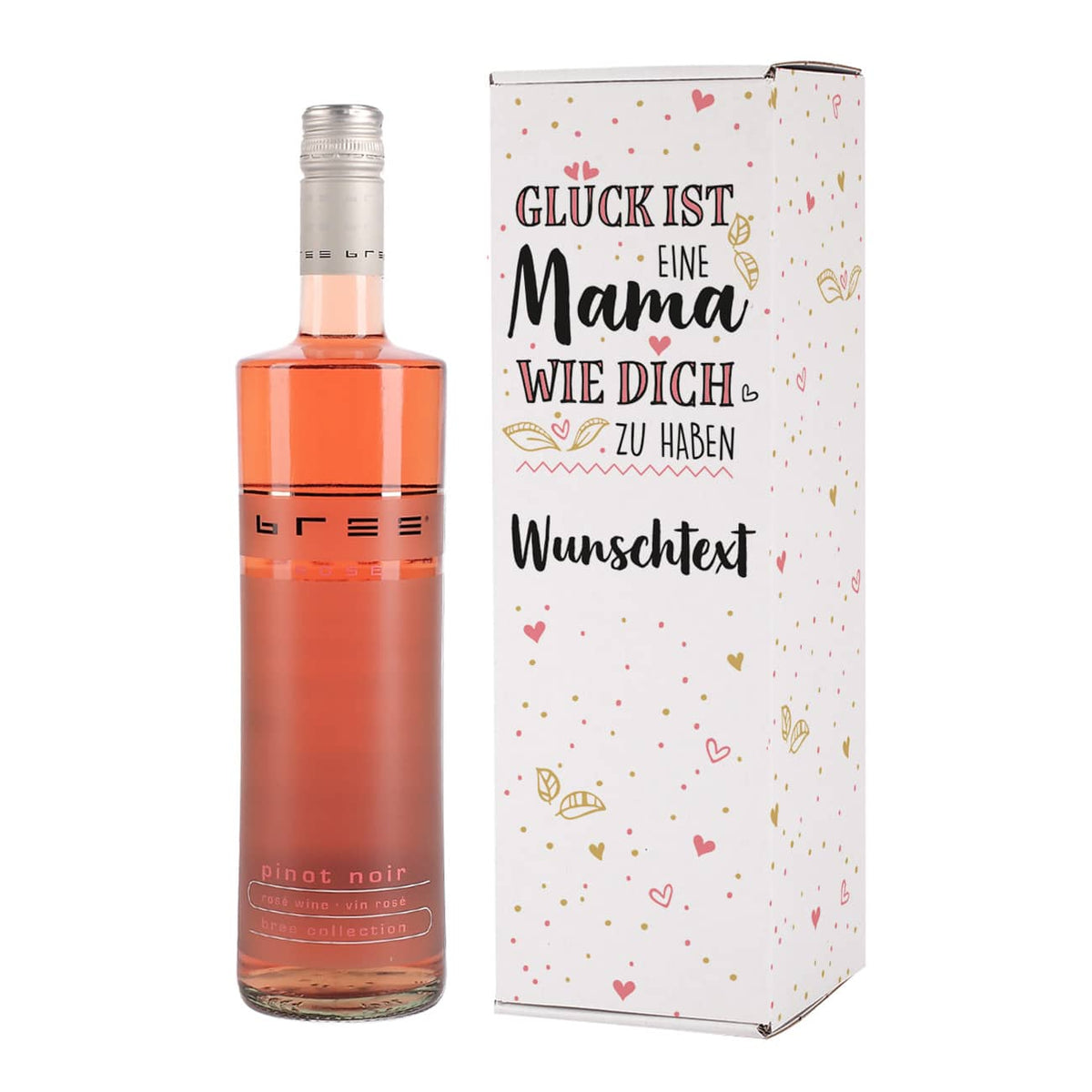 Roséwein mit bedruckter Verpackung zum Muttertag