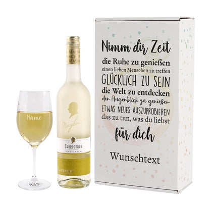 Personalisiertes Weinset zur Rente mit Chardonnay