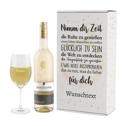 Personalisiertes Weinset zur Rente mit Grauer Burgunder