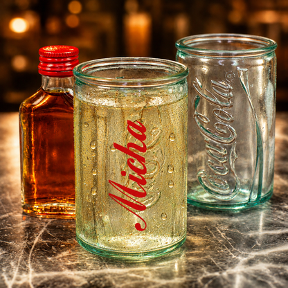 Coca Cola Schnapsglas individuell personalisiert | Shot Glas im Mini Retro Coladose Design