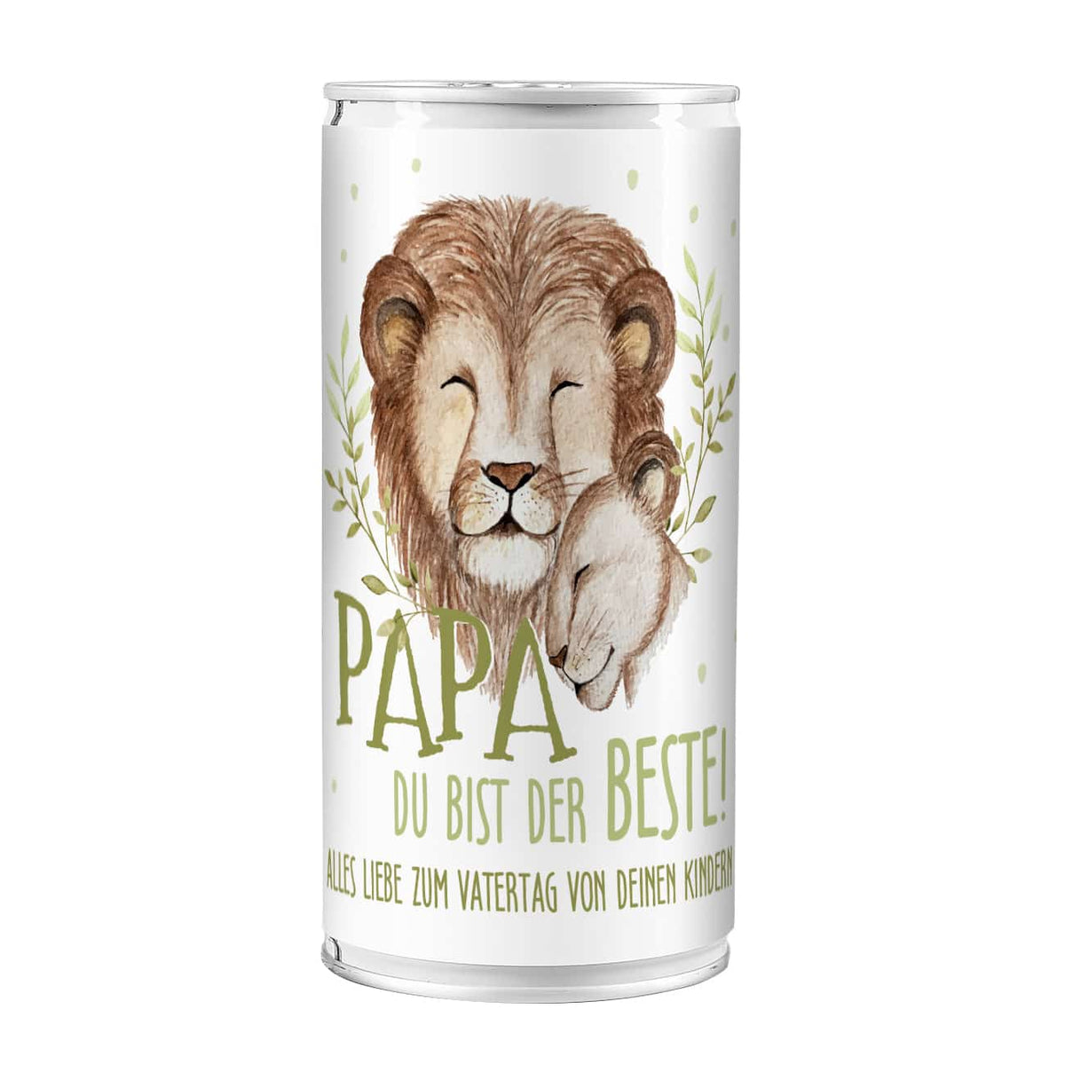 Bierdose mit Löwen Motiv und Text nach Wunsch