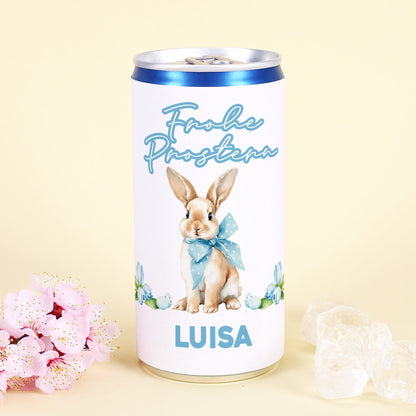 Oster Secco mit Hase und individuellem Wunschtext auf der Dose